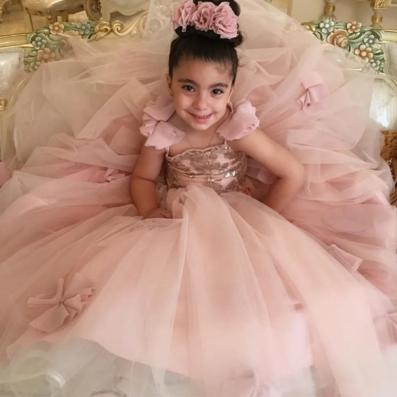 661White First Communion Dress for Girls 2019 Boho Lace Flower Girls Dresses Beach Style Long Sleeve Floor Length Custom Made
