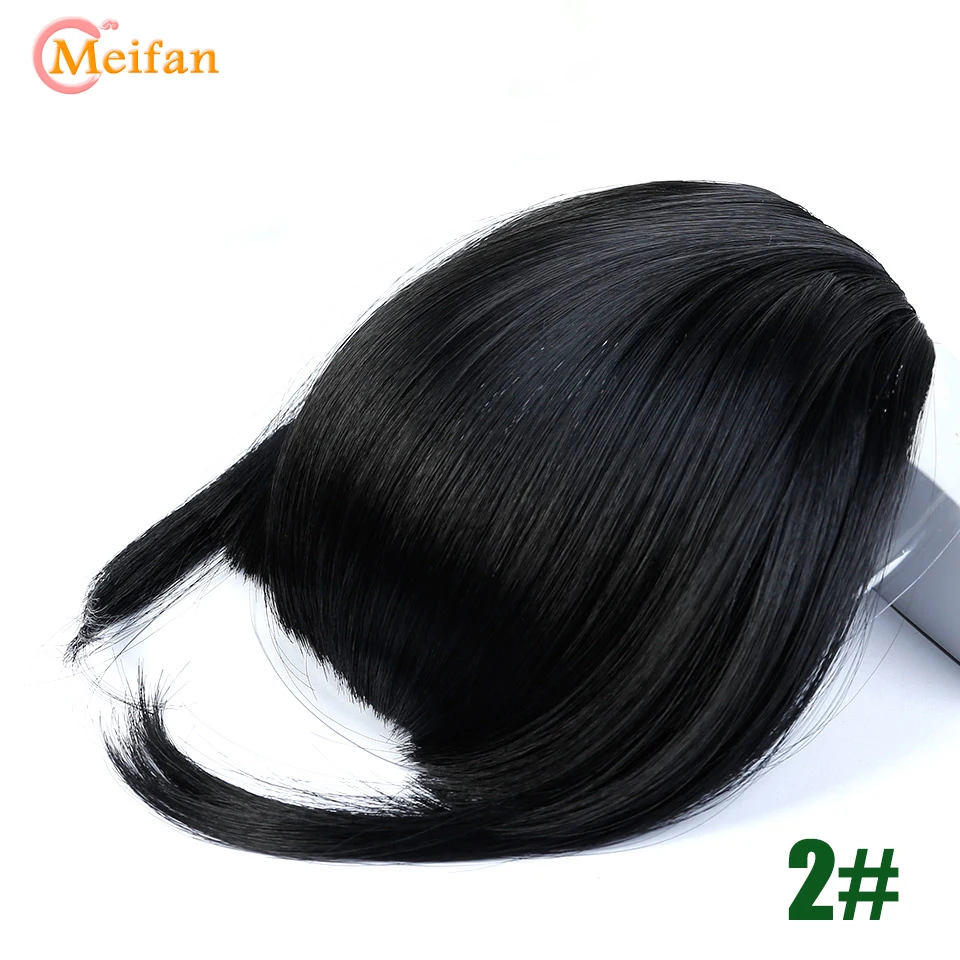 MEIFAN, короткие волосы, челка с двумя длинными боками, накладные волосы на заколках, термостойкие, синтетические, натуральные, накладные, бахрома - Цвет: B80-2