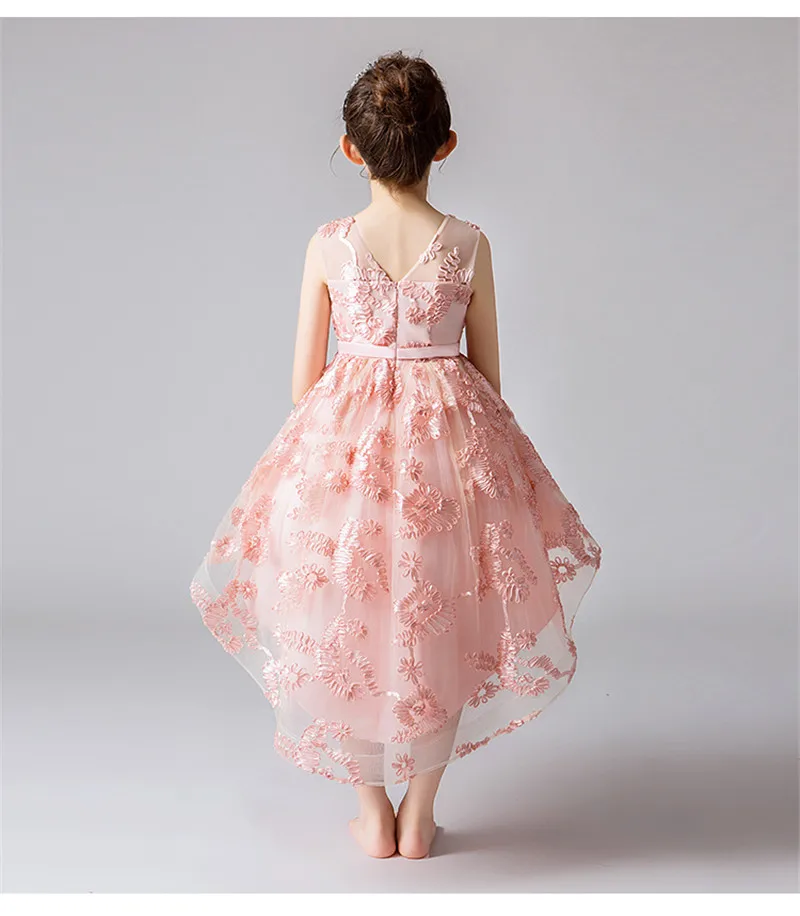 Платье с цветочным узором для девочек; костюм для подростков; Детские вечерние платья для маленьких девочек; Детские Свадебные платья для девочек; элегантное платье принцессы на выпускной