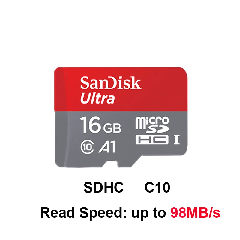 16GB Оригинальная карта Micro SD SanDisk 16 ГБ 32 ГБ 64 ГБ 128 Гб карта памяти Макс 98 Мб/с C10 U1 A1 флэш-карта памяти Micro SD для телефона компьютера - Емкость: 16GB