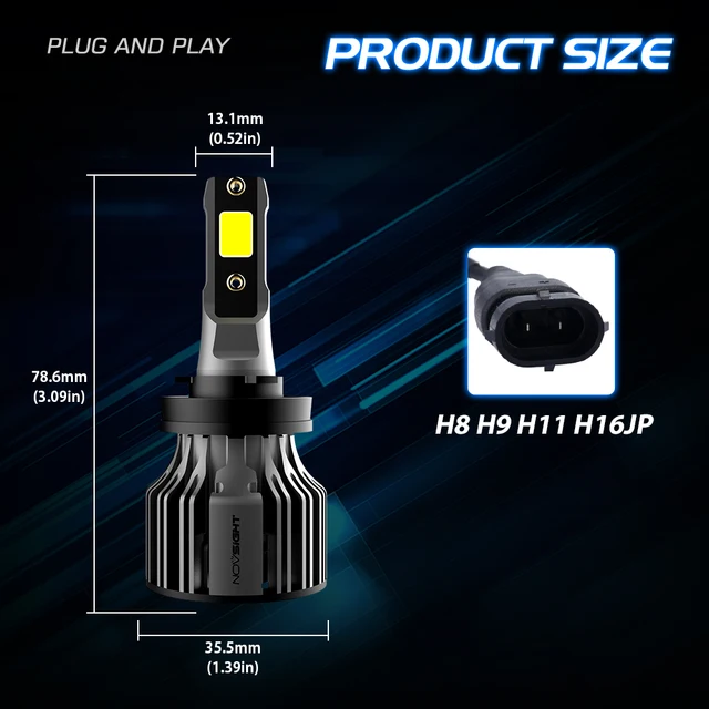 NOVSIGHT H4 8000LM LED Scheinwerfer Birnen Kit Fern-/Abblendlicht Xenon  Halogen EUR 23,99 - PicClick DE