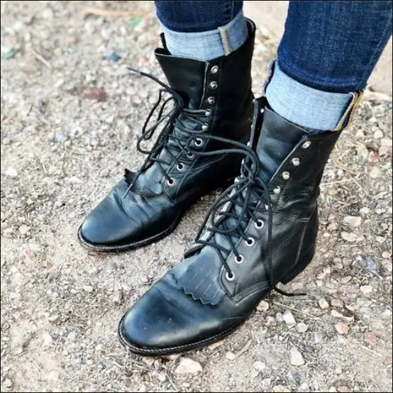 Женские ботильоны; chaussure; ботинки гладиаторские; Винтажная обувь из искусственной кожи на низком каблуке со шнуровкой; matin; женская обувь; zapatos mujer sapato; H529