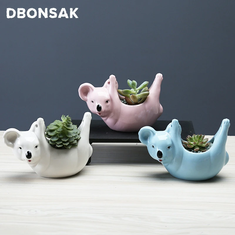 Настенная подвесная ваза с мультяшными животными ленивцами коалой керамический