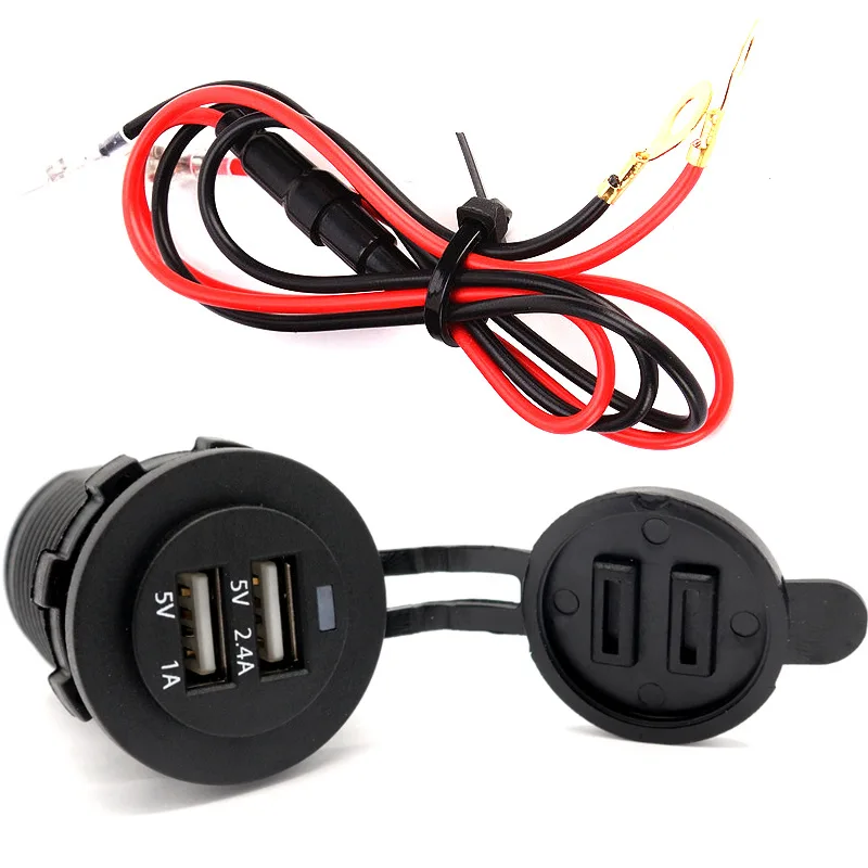 

Car Motorcycle Ship Conversion Fast Car Mounted Charger Single And Double USB with LEDs 12/24V 5V