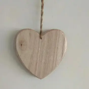 

15cm Free shipment Hanging wood heart rustic decorative for Wall wedding Christmas home party Children bedroom decoration