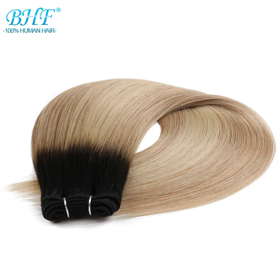  BHF 100% Human Hair Weaving Straight 100g Russia Natural Hair Extension Machine Made Remy Hair weft