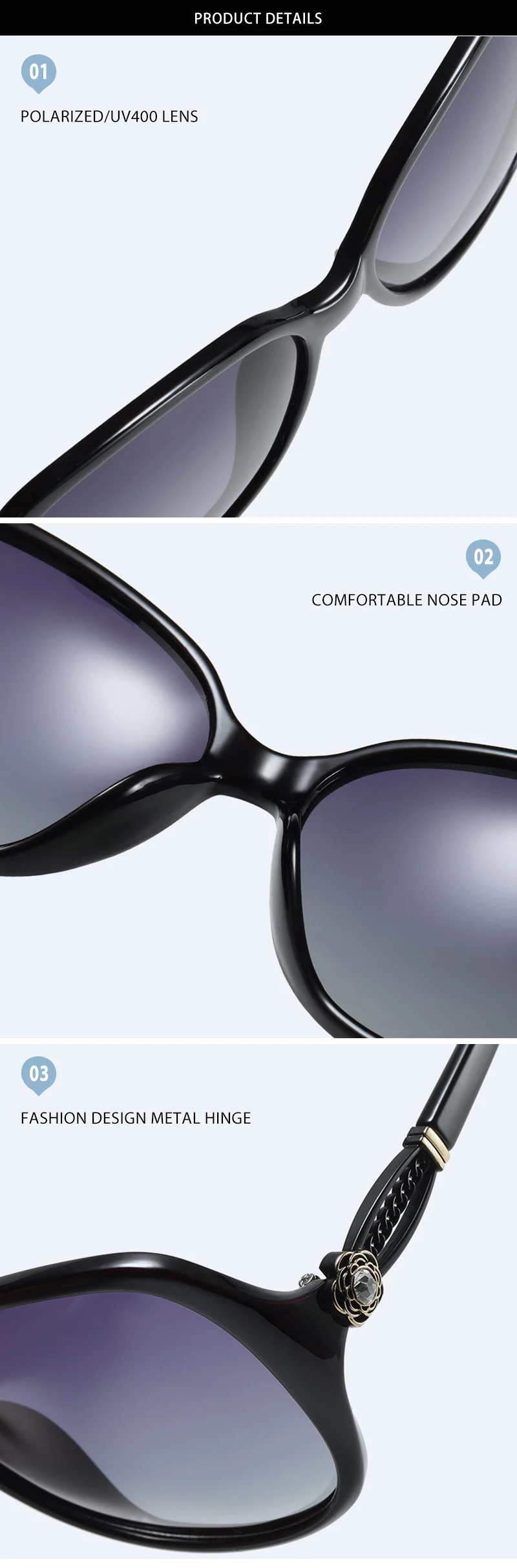 SUNWEAR, Новое поступление, негабаритные квадратные поляризованные женские солнцезащитные очки, фирменный дизайн, розовые дужки, солнцезащитные очки, женские безопасные очки для вождения