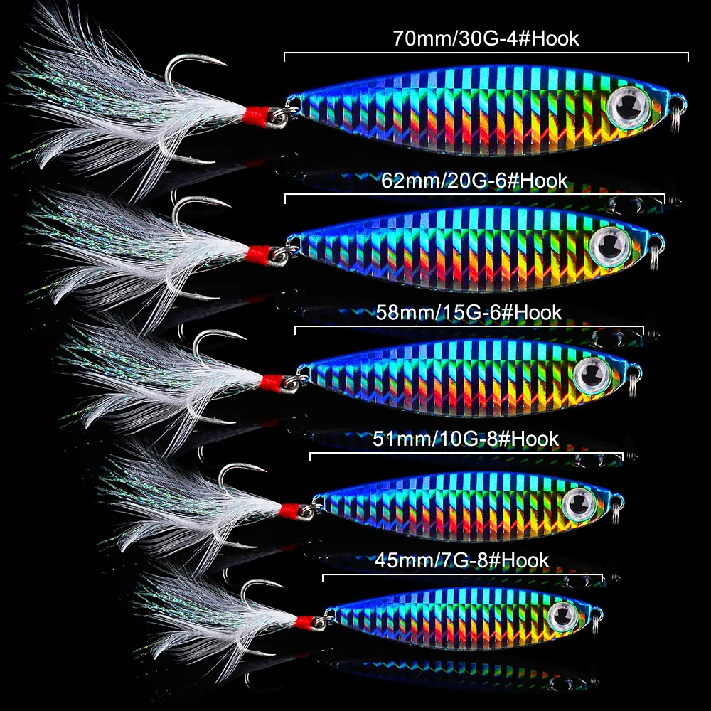 HOT NEW ice fishing jigging lure 7g 10g 15g 20g 30g whopper plopper minnow bass lures saltwater jigs pesca spinnerbait metal 5cm