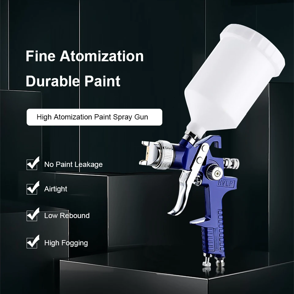 Airbrush HVLP Spray Gun 1.4mm 1.7mm 2.0mm Steel Nozzle H 827 Cars Painting Furnitures