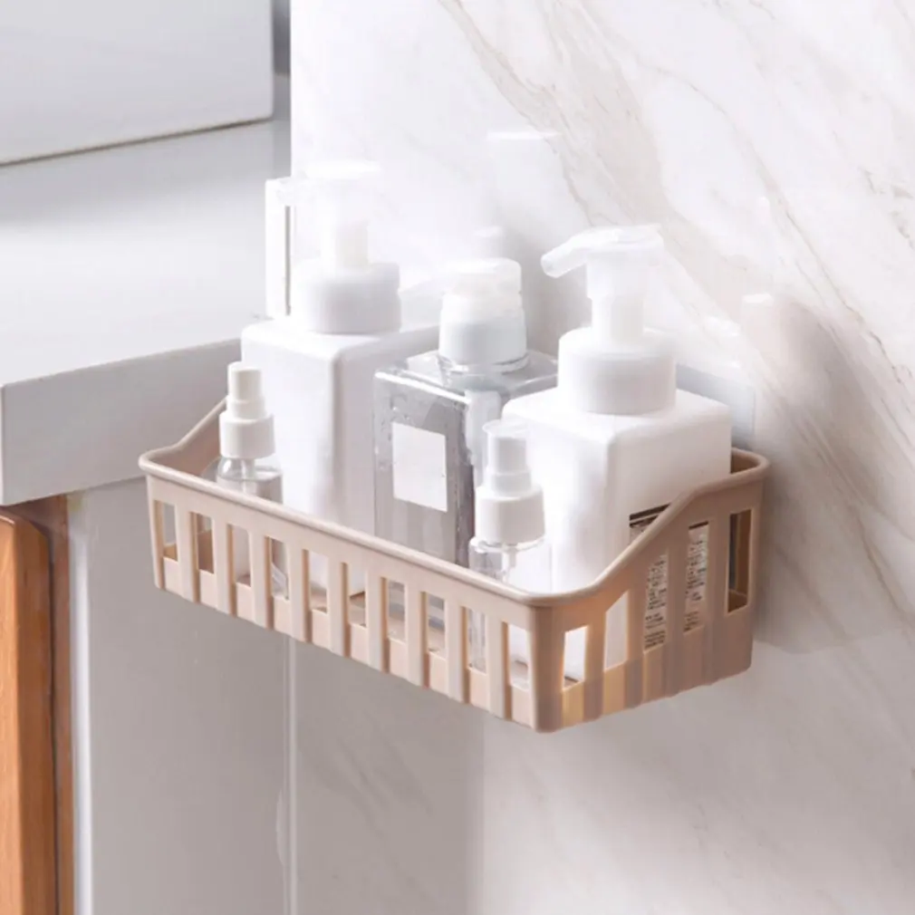 Kitchen Bathroom Storage Shelf Hanging Rack Corner Basket Holder Organizer Wall-mounted Storage Basket Household Organization