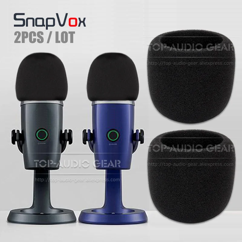 2 шт./лот черная Губка для микрофона на ветровое стекло ветрозащитная пена Blue Yeti