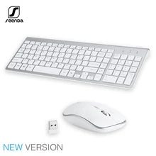 SeenDa – Mini clavier et souris multimédia sans fil 2.4G, silencieux, ensemble pour ordinateur portable et de bureau