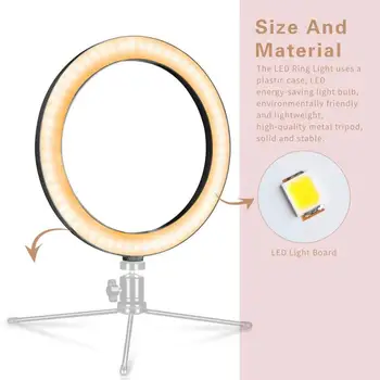 

2.7 4.8 6 inch LED selfie ring light with tripod with lamp ring lamp ringlight mobile ring light with stand light ring youtube