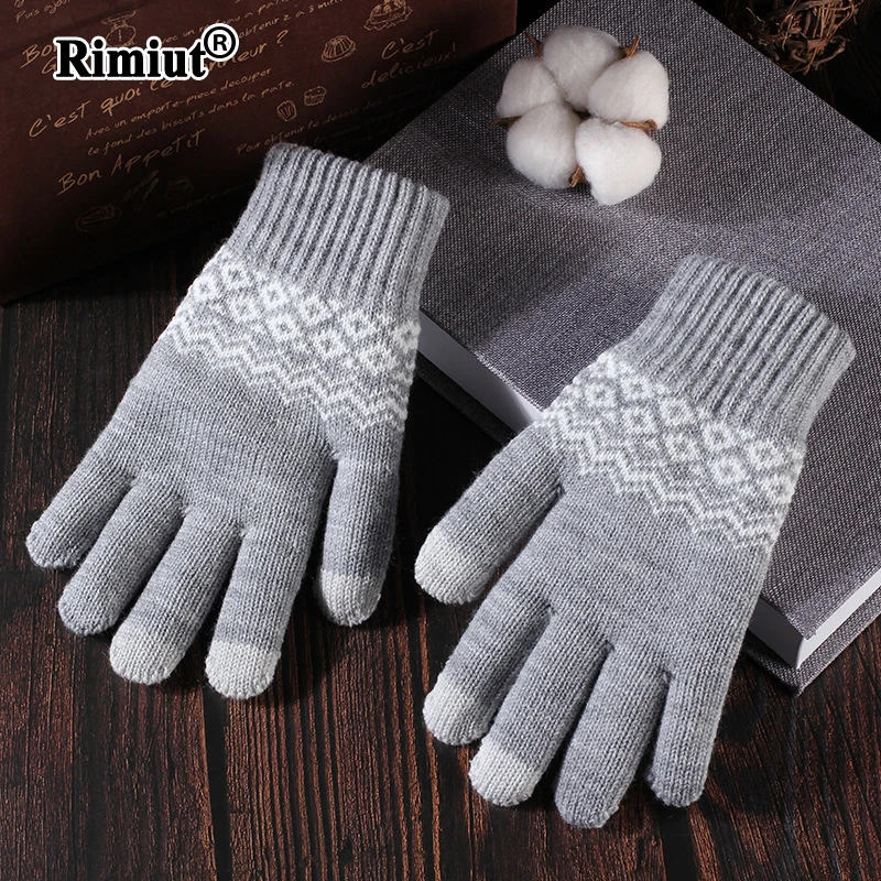 

Rimiut New Arrive Casual Thick Warm Unisex Gloves Autumn Winter Skiing Touch Screen Useful Gloves Fashion Students hand Gloves
