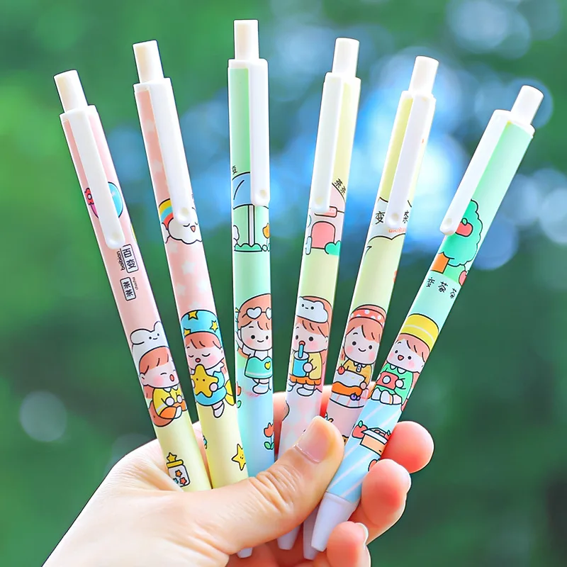 cosas baratas envio gratis kawaii pens school supplies gel pen set Japanese  Pink Cherry Blossom Season 0.5 black Gel Pens - AliExpress
