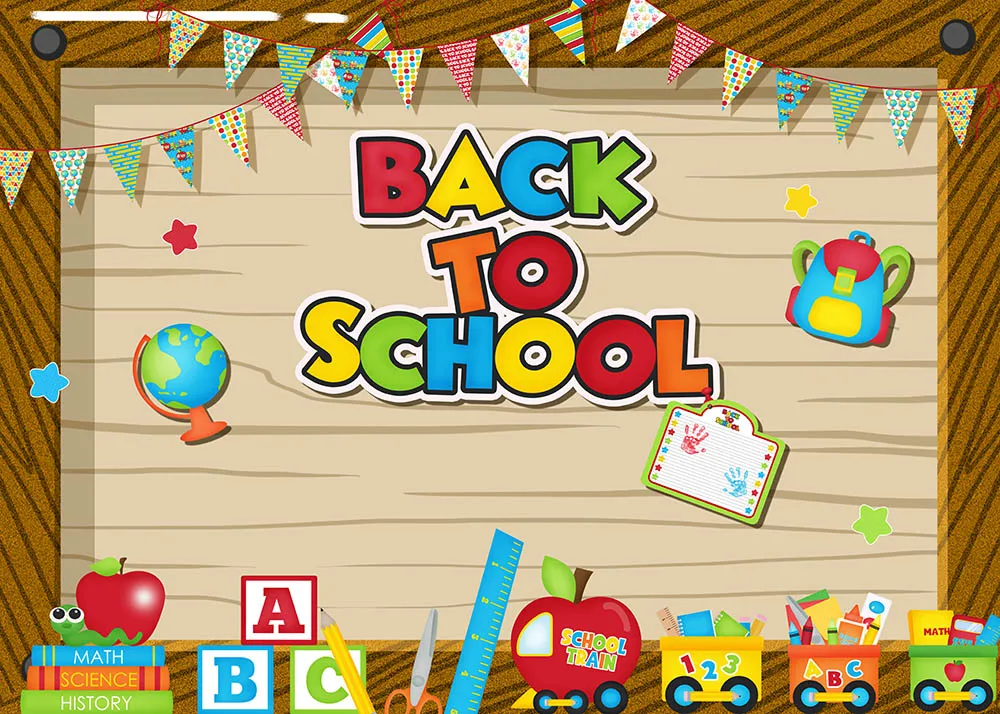 

Back to School Backdrop Globe Pencil Colorful Flags Photography Backgrounds Customized Photographic Backdrops Photo Studio 7x5FT