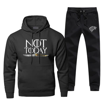 

Not Today Arya Stark Complete Man Tracksuit Game Of Thrones TV Show Fashion Men's Sportswear Winter Warm Tracksuit Streetwear