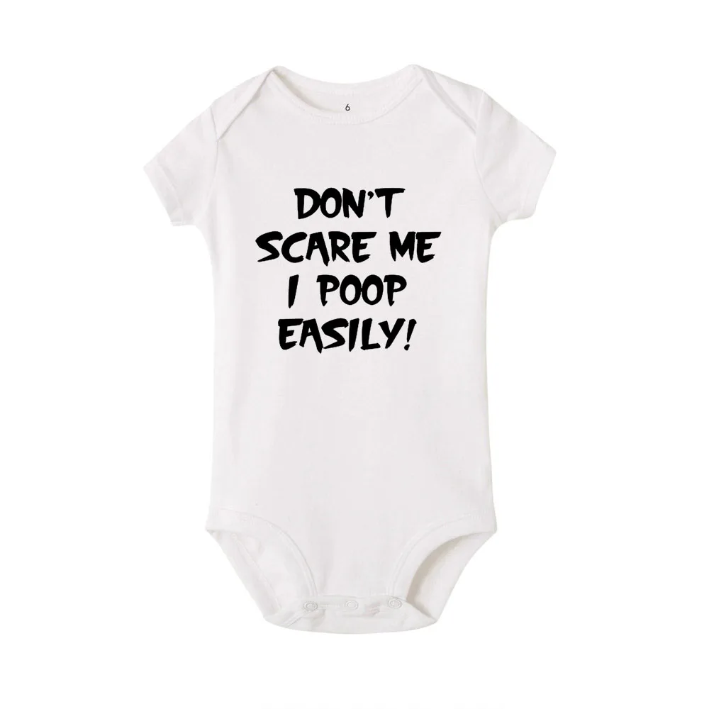 Don't Scare Me I Poop easy/Летний хлопковый комбинезон для новорожденных; Забавный комбинезон для маленьких мальчиков и девочек; комбинезон с буквенным принтом для малышей