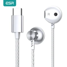 Esr Sport Oortelefoon Type-C Interface Wired Super Bass 6D Ruisonderdrukking Crack Headset Oordopjes Met Microfoon Voor Xiaomi huawei
