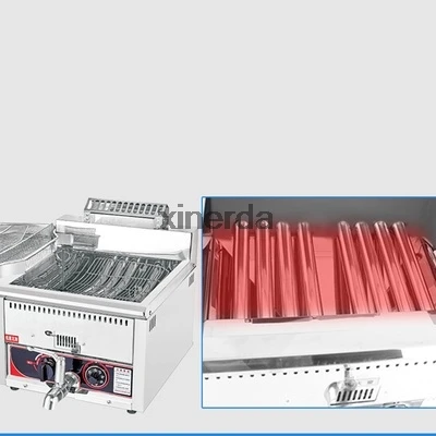 220v Коммерческая электрическая фритюрница с вышивкой закрытых стежков/промышленная фритюрница с двумя решетками делая машину