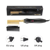 Heating Hot Comb Professional Hair Straightener For Wigs Heated Comb Electric Hair Styling Comb Curler And Straightener Tool 2