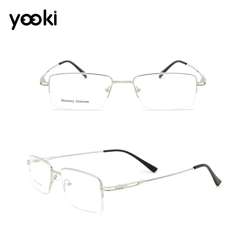 Оправа для очков из чистого титана, женские и мужские очки, полуоправа, оптические квадратные очки, близорукие очки, золотые EJ030-507