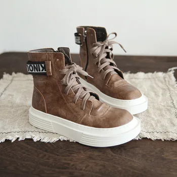 

Thick-soled Martin boots women's single boots 2020 new Korean casual short boots high-top women's shoes, platform boots