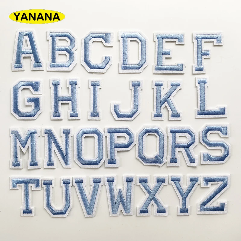 

English Alphabet Letter Embroidered Iron On Patch For Clothing Badge Paste For Clothes Bag Pant DIY