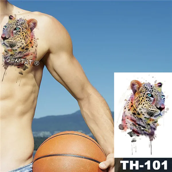 Waterproof Temporary Tattoo Sticker line Minimalist wolf pattern Water Transfer Man body art flash fake tatoo - Цвет: 10