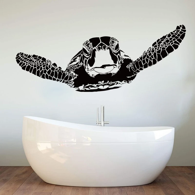 Huge Sea Turtle Ocean Animal Wall Sticker Bedroom Bathroom Turtle Sea Fish Wall Decal Kids Room Vinyl Home Decor (1)