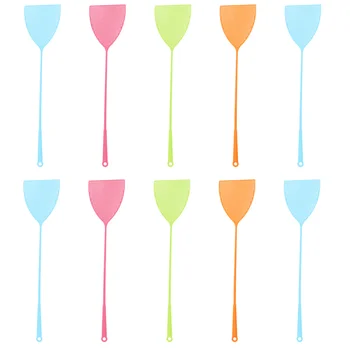 

10pcs Longer Handle Mosquito Swatter Home Fly Mosquito Net Swatter Creative Swatter (Random Color)