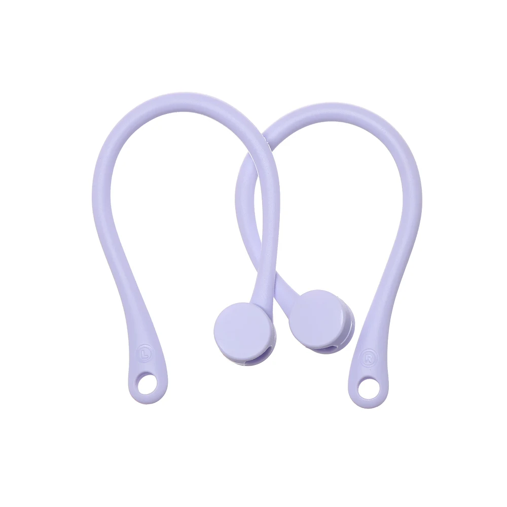 Защитные Крючки Держатель безопасности подходят крючки для Airpods Apple беспроводные наушники аксессуары силиконовые спортивные анти-потеря ушной крючок - Цвет: purple