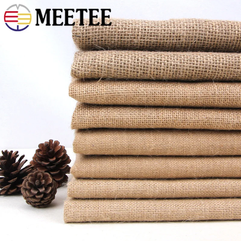 Meetee 50x150 см натуральная ткань из мешковины сетчатая льняная текстильная для сумок