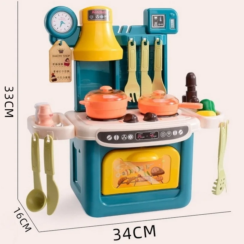 Children Kitchen Toys Furniture Simulation Dinnerware Boys Girls Kids Gift Education Play Tool Electrical Cooking Food Game 4