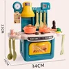 Children Kitchen Toys Furniture Simulation Dinnerware Boys Girls Kids Gift Education Play Tool Electrical Cooking Food Game 4