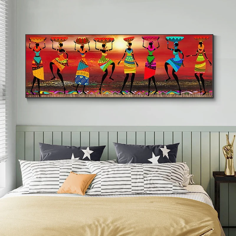 Figure painting cuadros etnicos tribal art paintings african women dancing painting picture for living room canvas