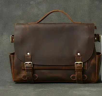 AETOO Мужская Ретро британский стиль ручной работы из воловьей кожи сумка-мессенджер сумка на плечо - Цвет: 1