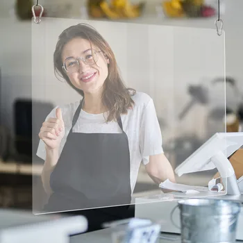 

Hanging Acrylic Safety Counter Cashier Protection Guard Protective Shield For Office Work Perfection Reception Counter