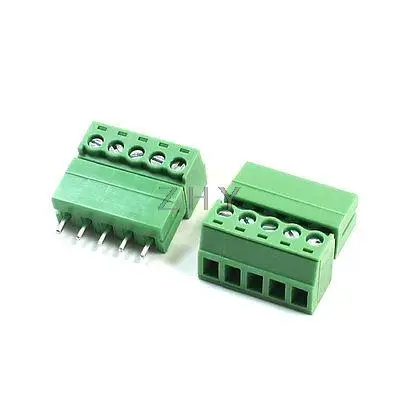 

2 Pcs 3.81mm Pitch 22-16AWG 5Pin Pluggable Type PCB Screw Terminal Block