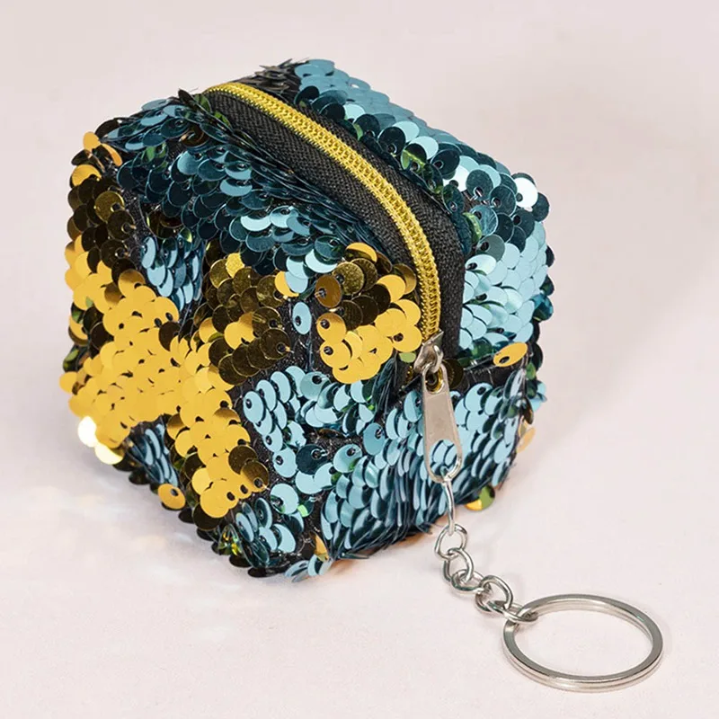 Мини-кошелек с блестками, маленький кошелек, блестящий кошелек для наушников, сумка, милый детский кошелек, сумочка для монет - Цвет: CB1128GR