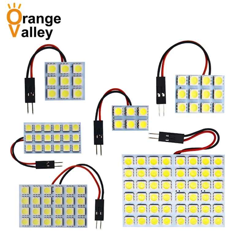4 шт. Festoon T10 6 9 12 15 18 24 48 светодиодный 5050 SMD Автомобильная интерьерная лампа для