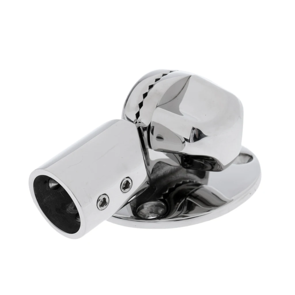 Adjustable 22mm Antenna Ratchet Deck Base Mount - Stainless Steel