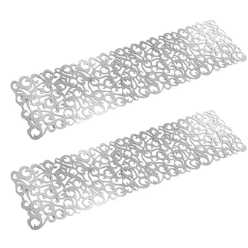 

Exquisite Hollow Felt Tablecloth Placemats Coffee Table Placemat Household Cover for Home Party Decoration,2Pack,Light Grey