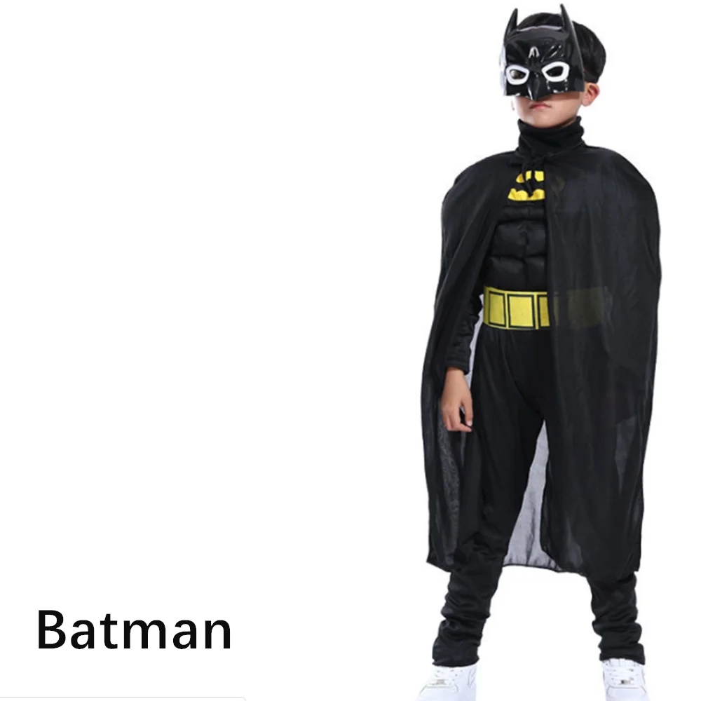 Batman Детский комплект «Капитан Америка», костюм для косплея на Хэллоуин, Детский костюм «мстители» для мальчиков, костюм «супергерой», «Железный человек», «Бэтмен», комбинезон для мальчиков - Цвет: Batman