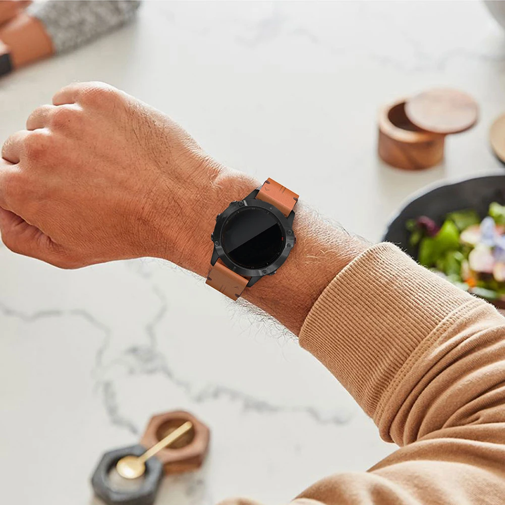 Ремешок для часов Garmin forerunner 945 935, кожаный ремешок на запястье, быстросъемный браслет, ремешок для Garmin fenix 5 6 Pro Plus, ремешок