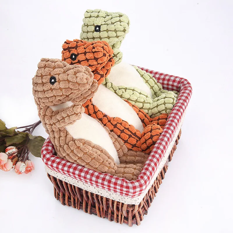 5 Dental Care Pet Dog Plush Chew Bite-Resistant Tooth Squirrel Dog Toys Pet Molar Tooth Cleaning Dinosaur 2512CM