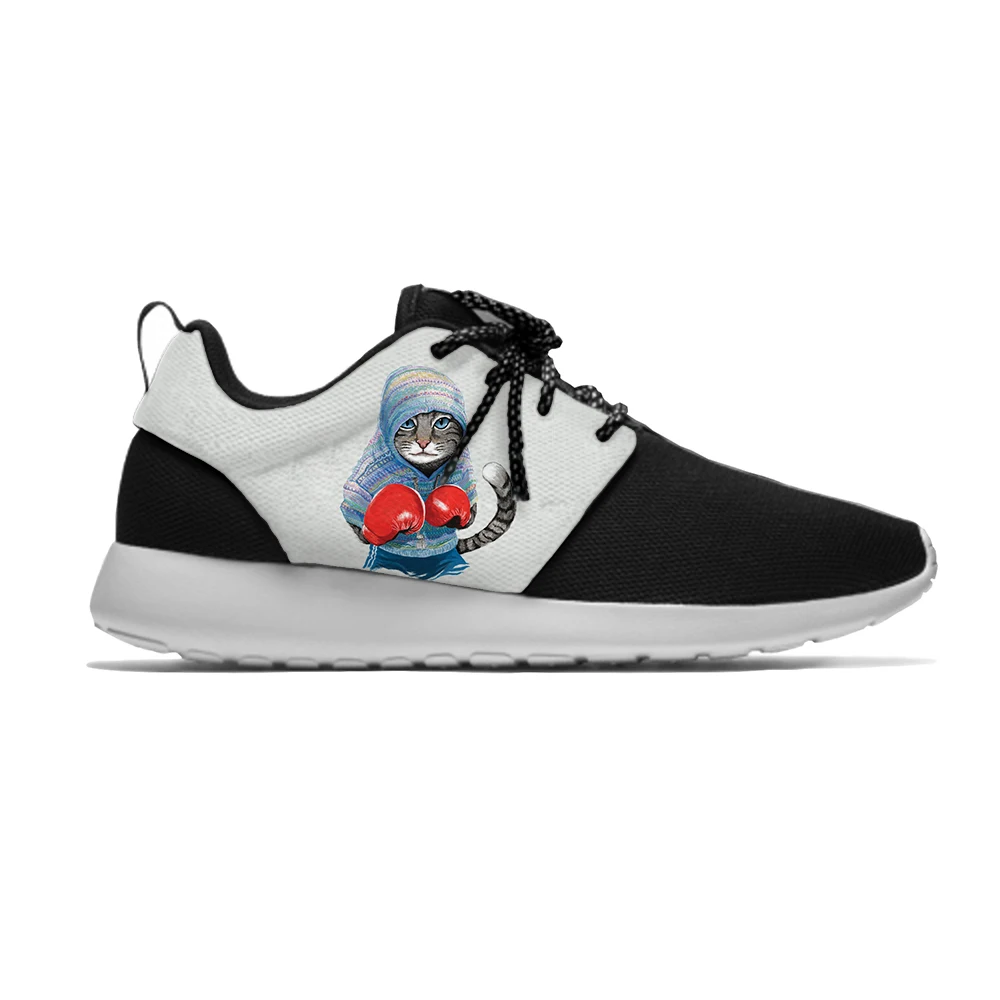 

Boxinger cat Hot Funny Novelty Fashion Kawaii Kids Sport Running Shoes Casual Breathable Print Sneakers Gift Children Boys Girls