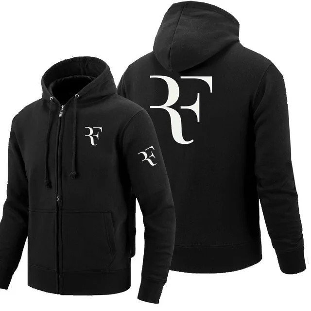 RF roger federer/толстовка на молнии с логотипом, мужские толстовки на молнии, осенняя толстовка с капюшоном, зимняя длинная модная повседневная одежда, s - Цвет: 1