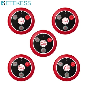 

5pcs Retekess T117 433MHz Restaurant Pager Call Button Wireless Waiter Calling System For Restaurant Equipments Bar Clinic