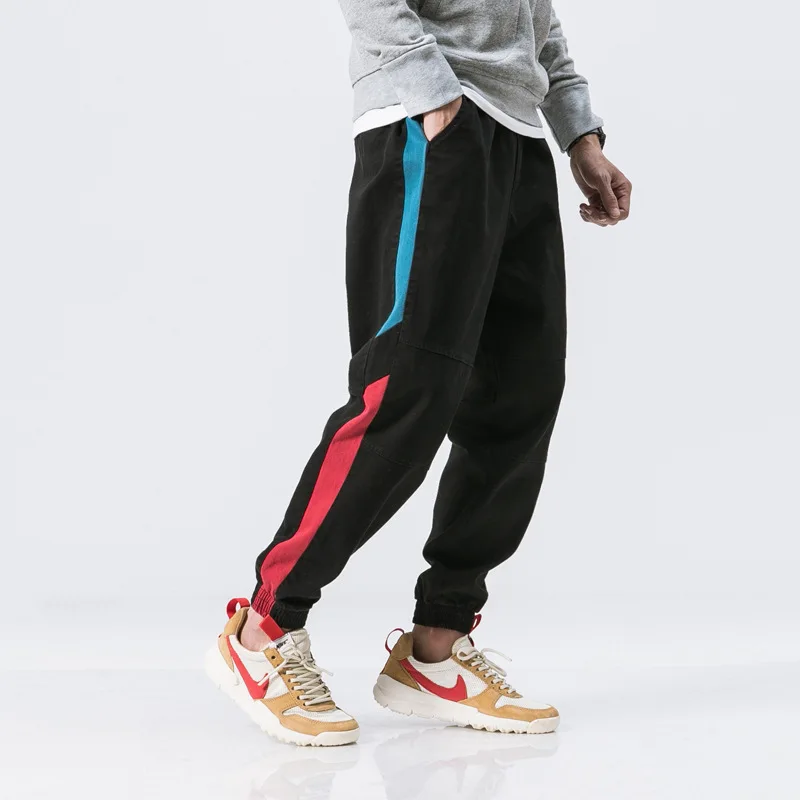 

2018 Spring Origional Japanese-style Street Fashion Cool Contrast Color Casual Pants Men's Teenager Loose-Fit Skinny Harem Pants
